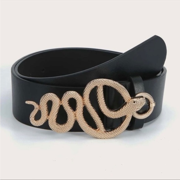 Vintage Leather Snake buckle belt *NEW* - Picture 1 of 6